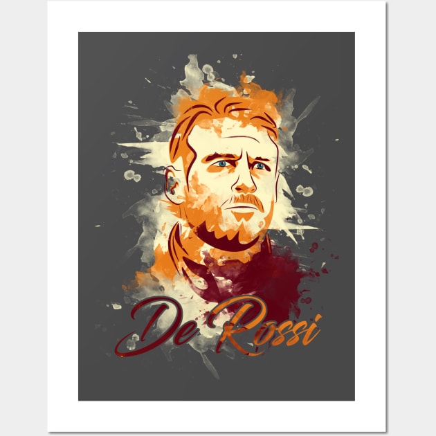 Daniele De Rossi Watercolor. Wall Art by CryptoTextile